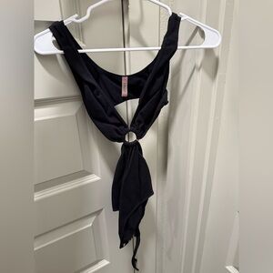 Women’s Black Mesh Crop Top